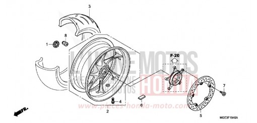 ROUE ARRIERE VFR1200FDA de 2010
